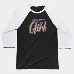 Drummer Girl Retro Baseball T-Shirt